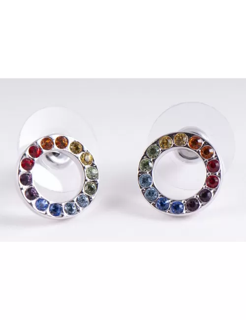 Ohrstecker - Regenbogen mit Glaskristallen