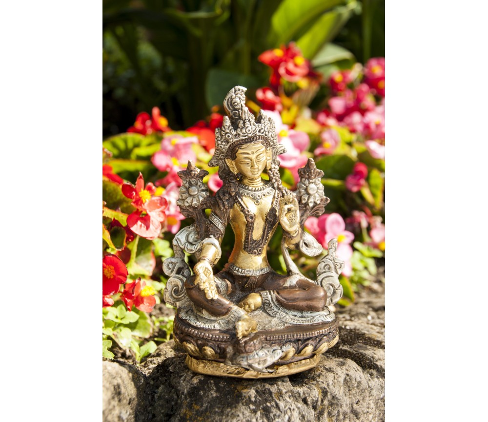 Statue - Grüne Tara - Messing ca. 14 cm