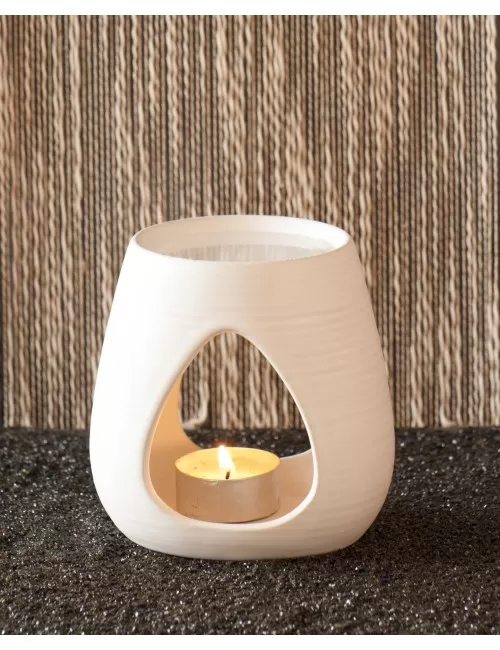 Aromalampe weiß - Keramik ca. 10,5x8 cm