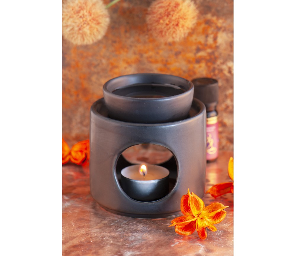 Aromalampe schwarz - Keramik ca. 10,5x8 cm