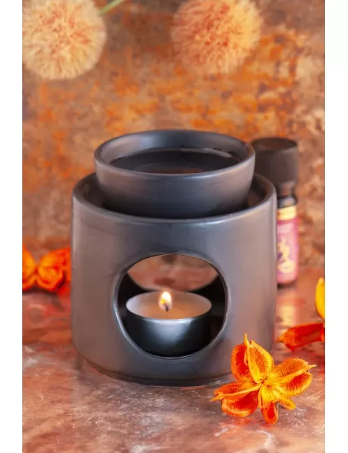 Aromalampe schwarz - Keramik ca. 10,5x8 cm