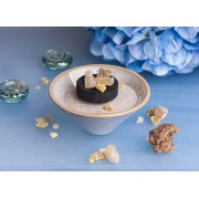 Räucherschale -  V-förmig in hellblauer Keramik ca. 10 x 5 cm