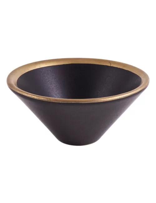 Räucherschale - V-förmig in schwarz/gold Keramik ca. 10 x 5 cm