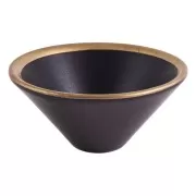 Räucherschale - V-förmig in schwarz/gold Keramik ca. 10 x 5 cm
