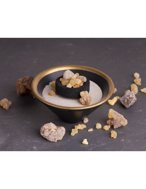 Räucherschale -  V-förmig in schwarz/gold Keramik ca. 10 x 5 cm