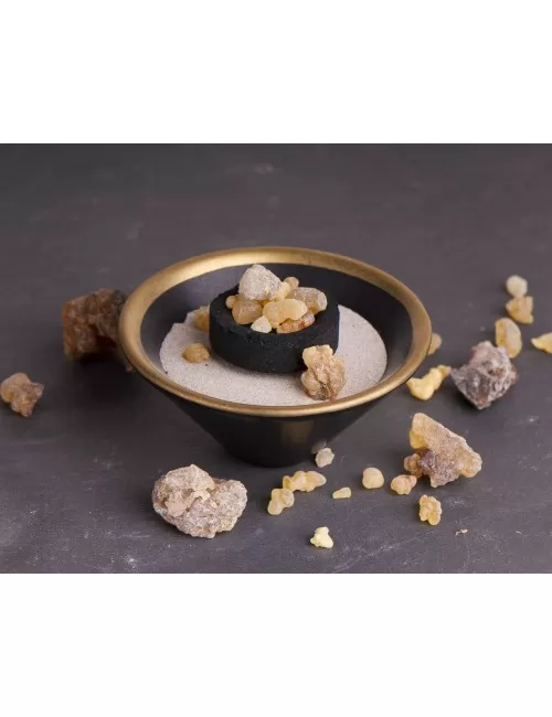 Räucherschale - V-förmig in schwarz/gold Keramik ca. 10 x 5 cm