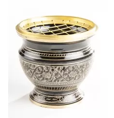 Räuchergefäß mit Netz schwarz / gold ca. 9 cm