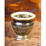 Räuchergefäß mit Netz schwarz / gold ca. 9 cm