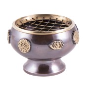Räuchergefäß mit Netz - Chakra Kelch aus Messing ca.9,4 x 6,5 cm