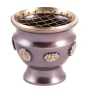 Räuchergefäß mit Netz - Chakra aus Messing ca.8 x 8,5 cm
