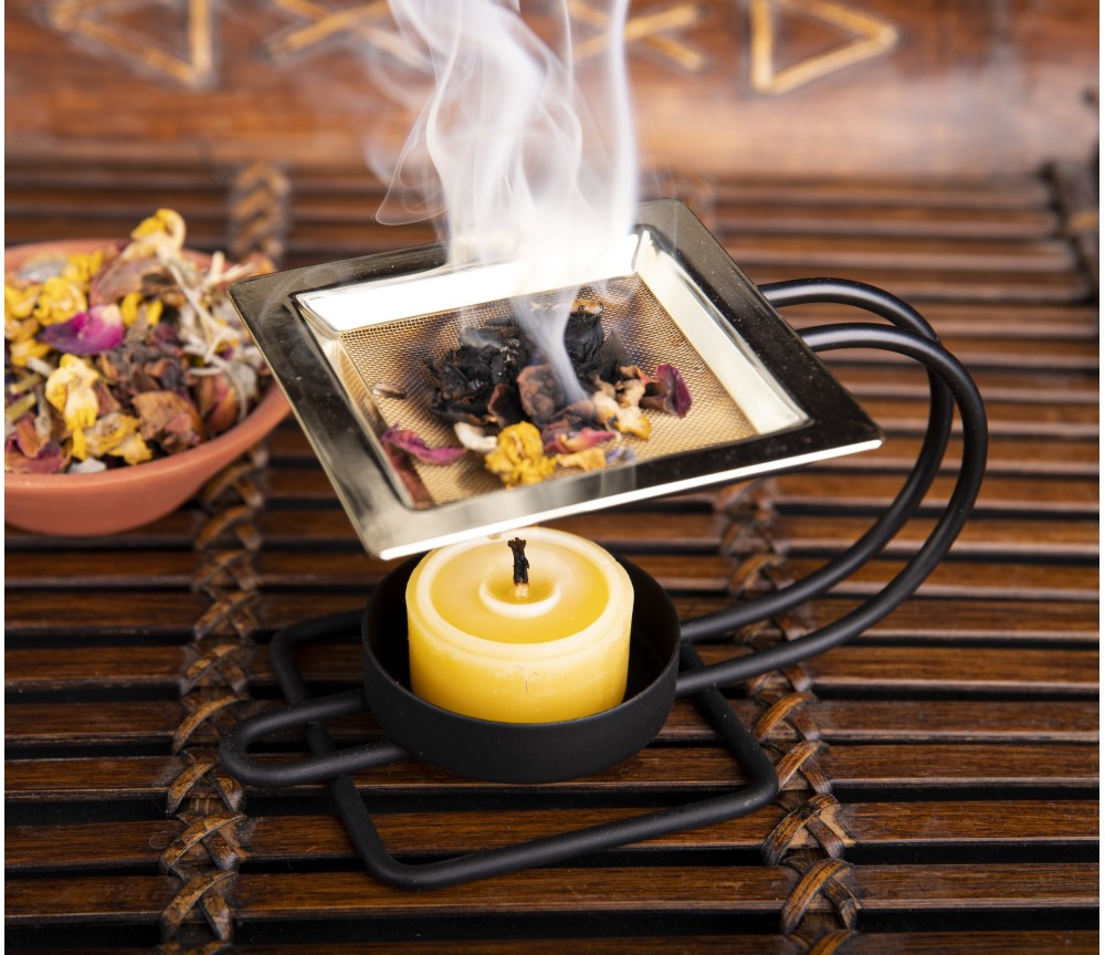 Räuchergefäß mit Netz - Chakra Kelch aus Messing ca.9,4 x 6,5 cm