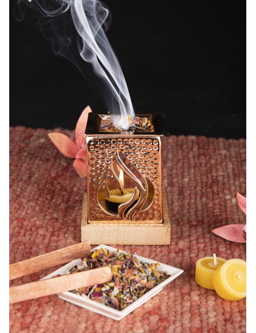 Räuchergefäß mit Sieb - Auriel - bronzefarben ca. 12,5 x 9 cm