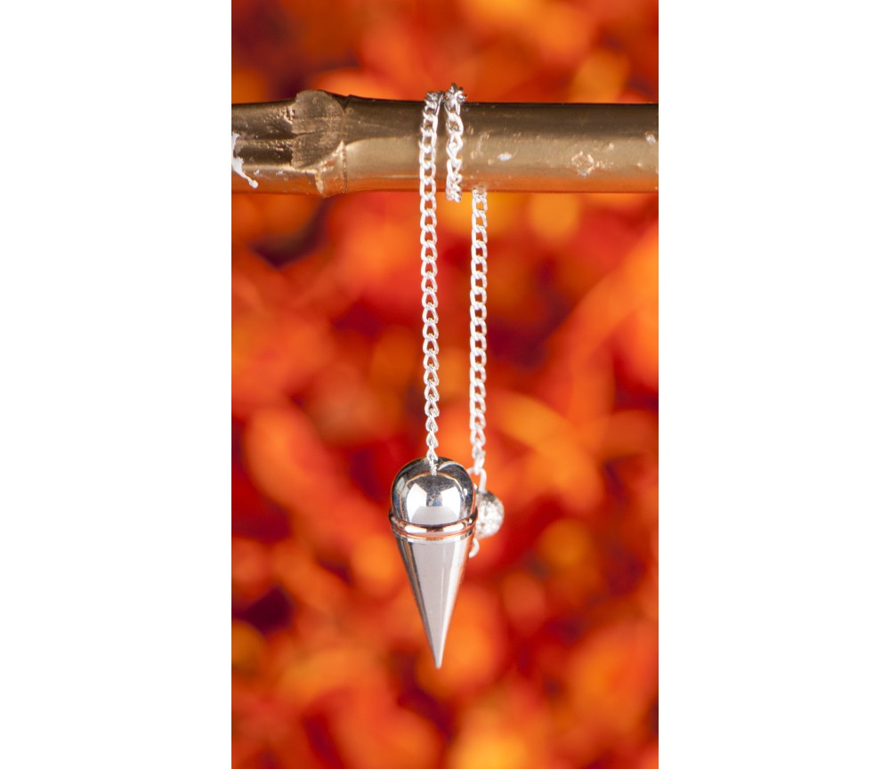 Pendel - Schraubpendel mit Kupferring, versilbert