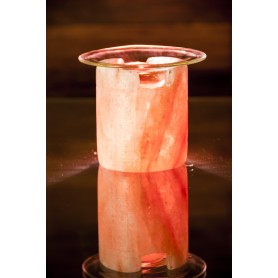 Salzkristall Teelicht Aromalampe - mit Glasplatte