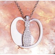 Kette mit Anhänger Engel mit Glaskristallen ca. 3 cm