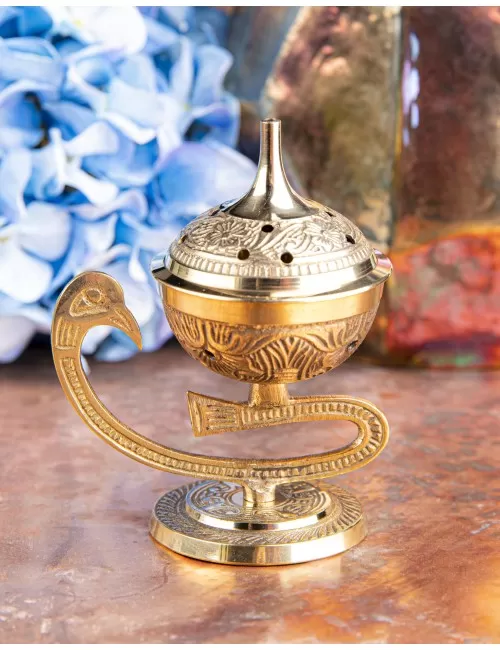 Räuchergefäß Schwan - aus Messing - ca. 12 cm hoch