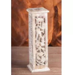 Räucherstäbchenhalter - Turm - Shrinagar, weiß ca. 31 x 7,5 cm