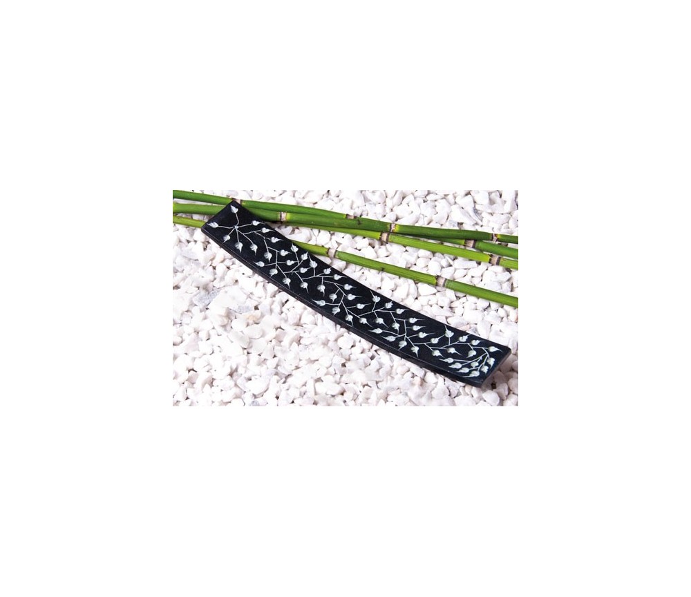 Räucherstäbchenhalter - Speckstein - Blätter graviert