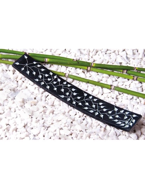 Räucherstäbchenhalter - Speckstein - Blätter graviert