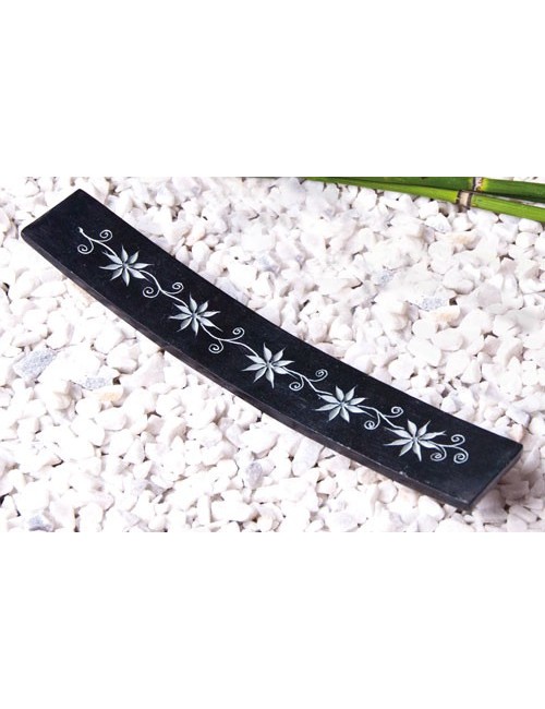 Räucherstäbchenhalter - Blumengirlande graviert - aus Speckstein