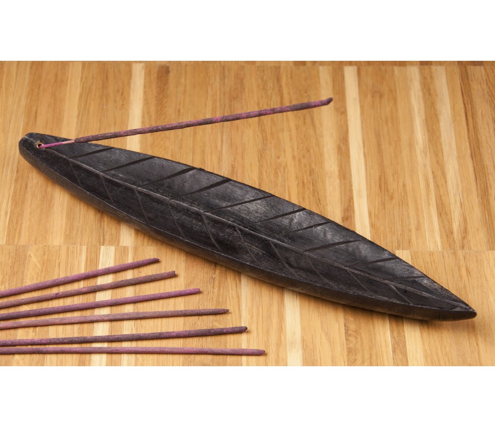 Räucherstäbchenhalter -  aus Holz -dark Leaf