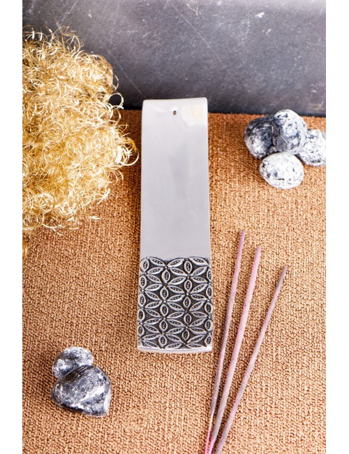 Räucherstäbchenhalter - Blume des Lebens - weißmetall