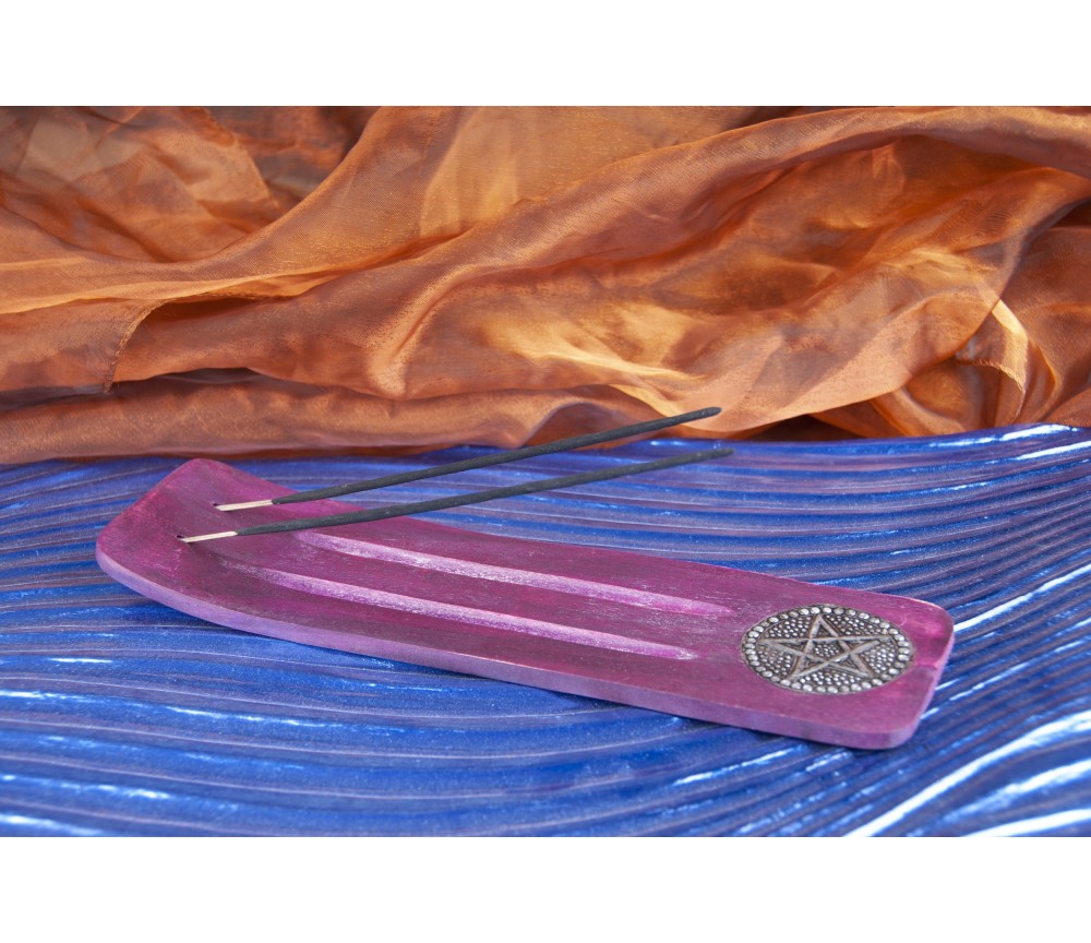 Räucherstäbchenhalter - Double - Violett Pentagramm