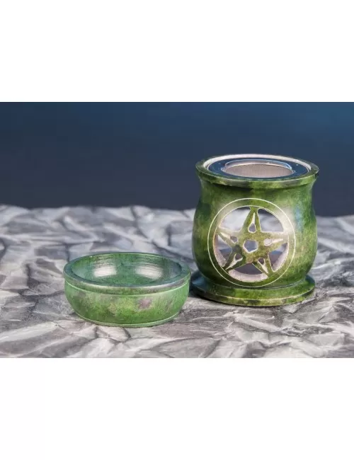 Aromalampe & Räuchergefäß in 1 "Pentagramm" mit Sieb