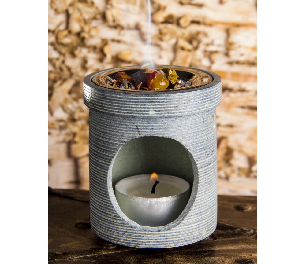 Räuchergefäß mit Sieb - "Modern Art" aus Speckstein