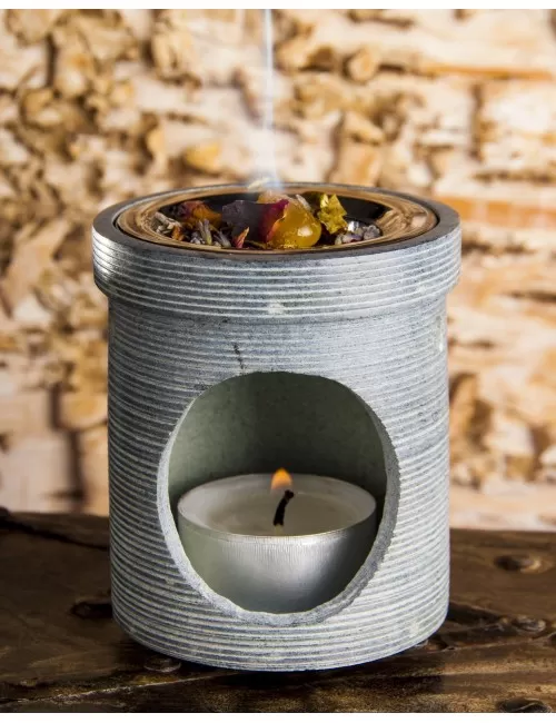 Räuchergefäß mit Sieb - "Modern Art" aus Speckstein