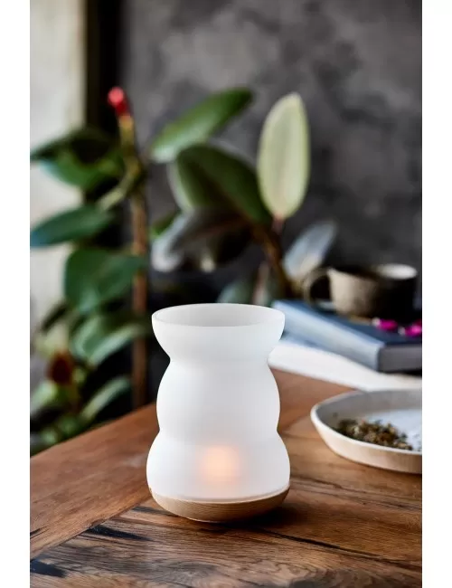 Räucher - & Duftgefäß Lucerna - mit Blumes des Lebens aus Glas