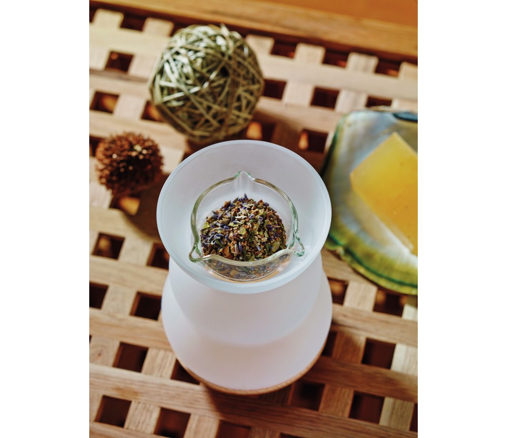 Räucher - & Duftgefäß Lucerna - mit Blumes des Lebens aus Glas