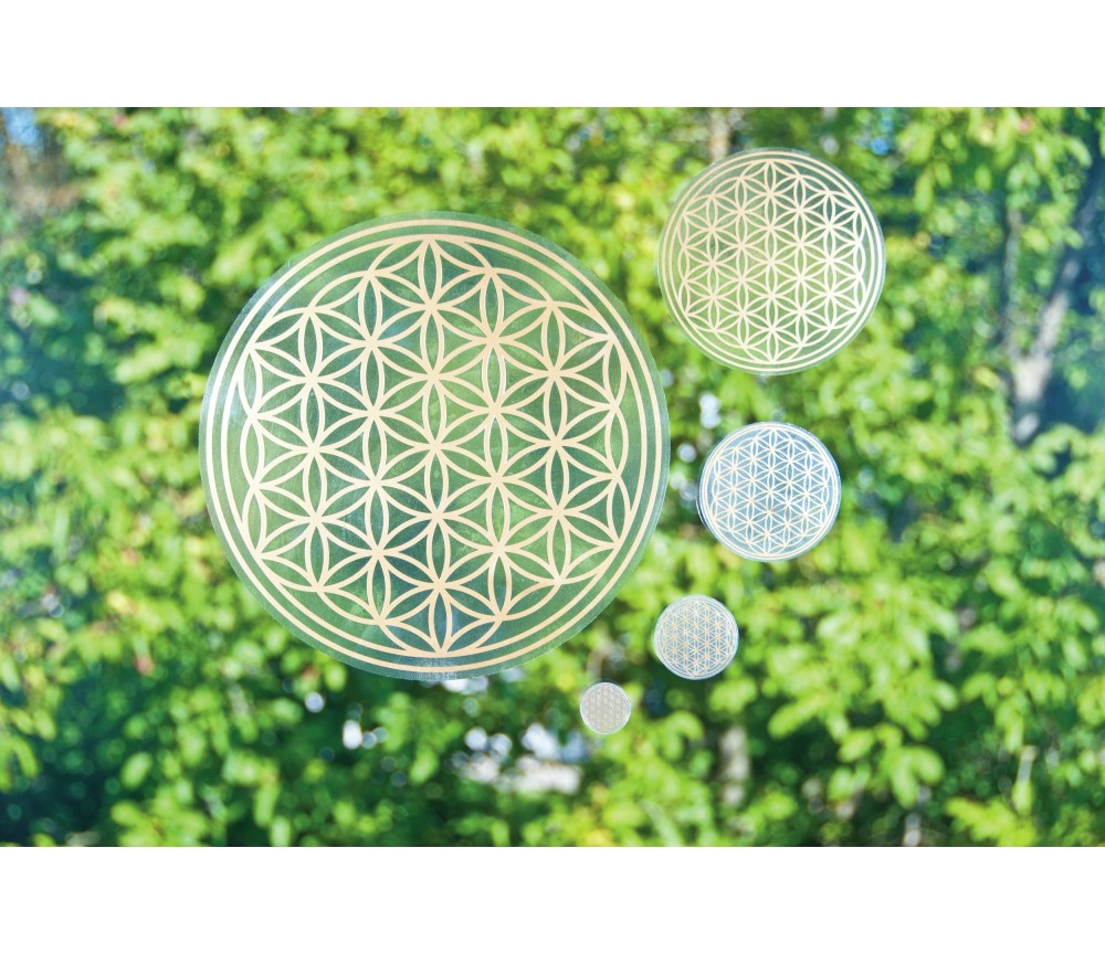 Aufkleber - Blume des Lebens - 13,5 cm - gold - stark haftend