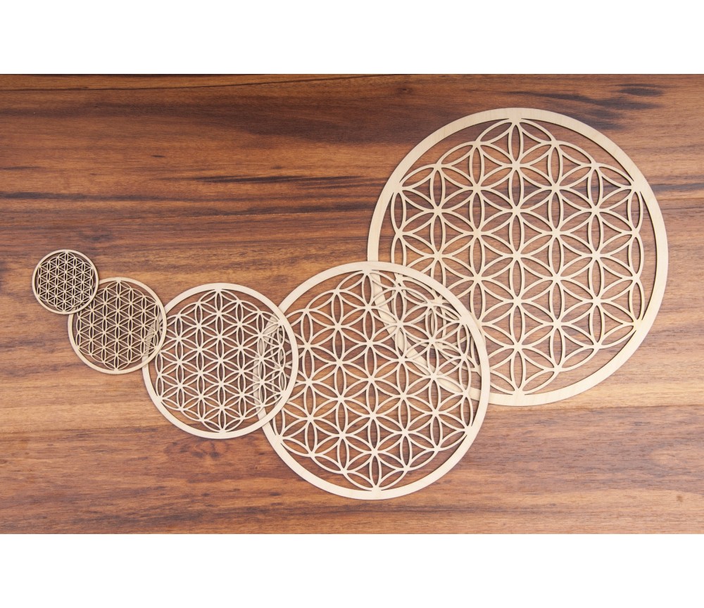 Blume des Lebens aus Holz 6 cm - 5er Pack
