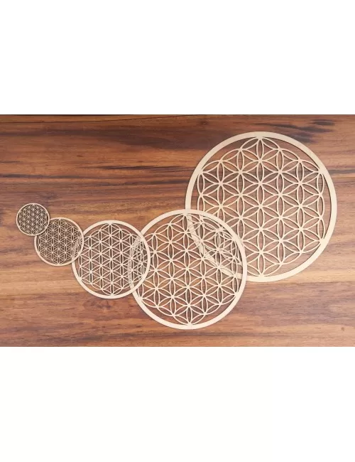 Blume des Lebens aus Holz 14,4 cm - 3er Pack