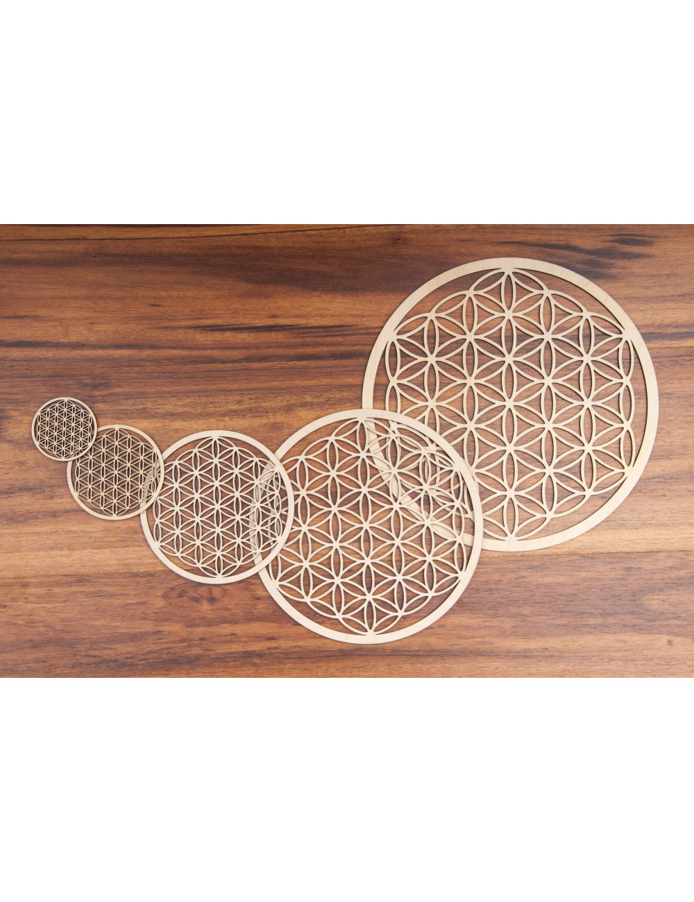 Blume des Lebens aus Holz 22 cm - 3er Pack