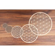 Blume des Lebens aus Holz 22 cm - 3er Pack