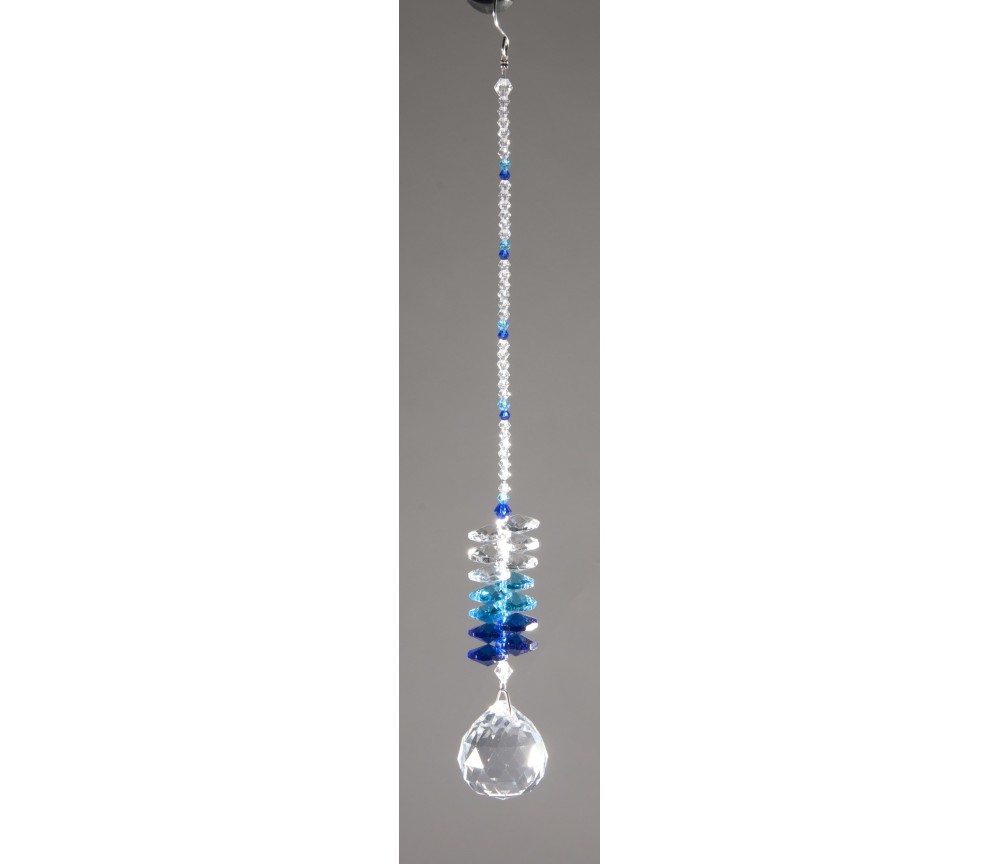 Hängende Dekoration - Universumskristall blau - ca. 29 cm