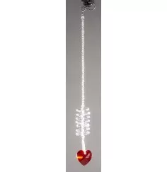 Hängende Dekoration - Kristallherz rot - ca. 29 cm