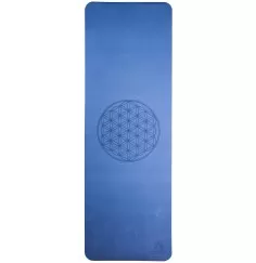 Yogamatte mit Blume des Lebens - 6 mm - TPE ecofriendly - dunkelblau/hellblau