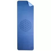 Yogamatte mit Blume des Lebens - 6 mm - TPE ecofriendly - dunkelblau/hellblau
