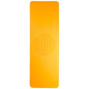 Yogamatte mit Blume des Lebens - 6 mm - TPE ecofriendly - orange/grau