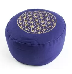 Meditationskissen - lila - Blume des Lebens - mit Buchweizen gefüllt 30 x 15 cm