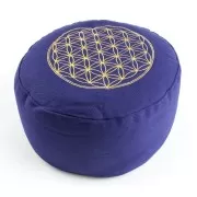 Meditationskissen - lila - Blume des Lebens - mit Buchweizen gefüllt 30 x 15 cm