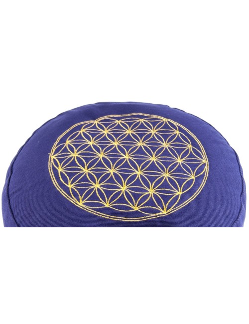 Meditationskissen - lila - Blume des Lebens - mit Buchweizen gefüllt 30 x 15 cm