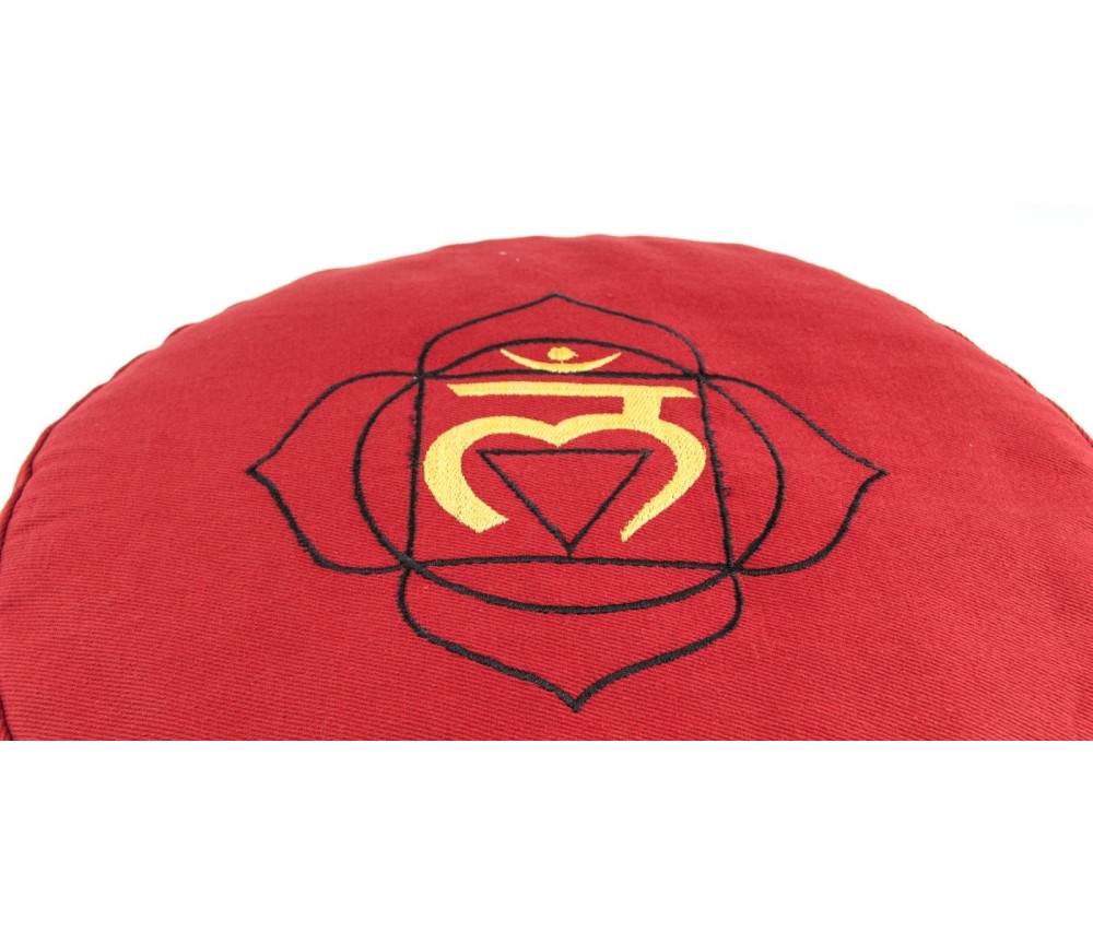 Meditationskissen - Wurzelchakra - mit Buchweizen gefüllt 36 x 15 cm