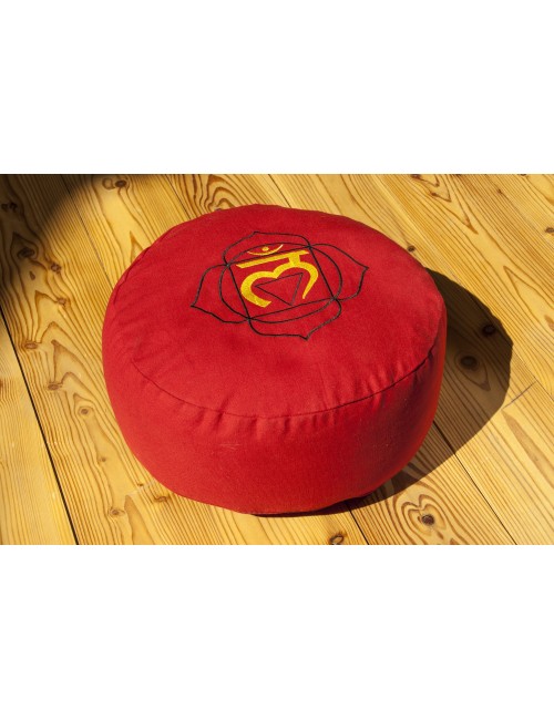 Meditationskissen - Wurzelchakra - mit Buchweizen gefüllt 36 x 15 cm