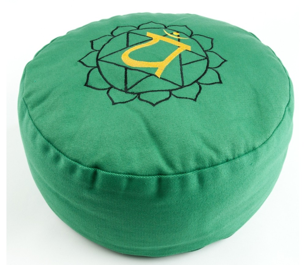 Meditationskissen - Herzchakra - mit Buchweizen gefüllt 36 x 15 cm