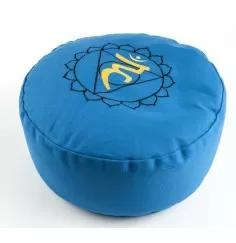 Meditationskissen - Kehlchakra - mit Buchweizen gefüllt 36 x 15 cm