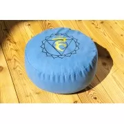 Meditationskissen - Kehlchakra - mit Buchweizen gefüllt 36 x 15 cm